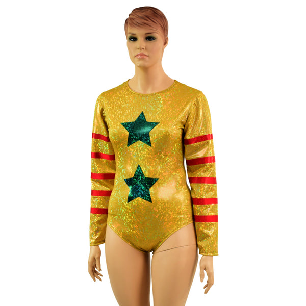 Gold, Red and Green Klown Romper - 2