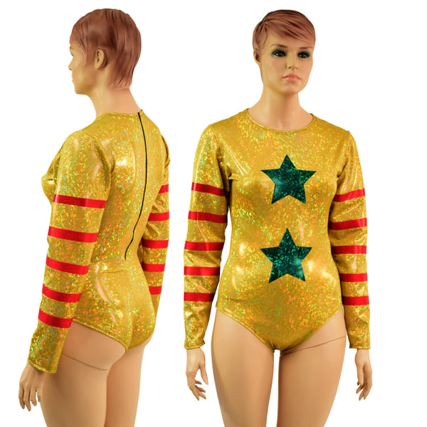 Gold, Red and Green Klown Romper - 1