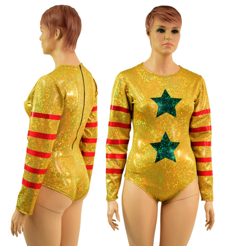 Gold, Red and Green Klown Romper - Coquetry Clothing