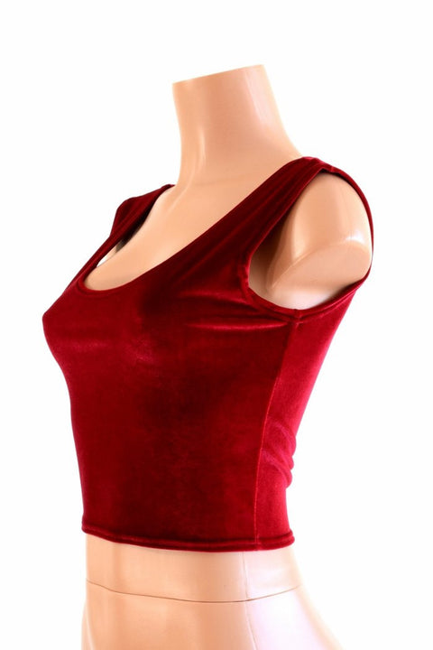 Red Velvet Tank Crop - Coquetry Clothing