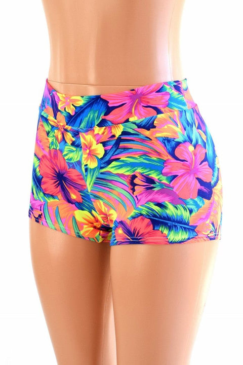 Tahitian Floral Midrise Shorts - Coquetry Clothing
