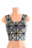 Silver Holographic Crop Tank - 2