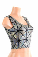 Silver Holographic Crop Tank - 1
