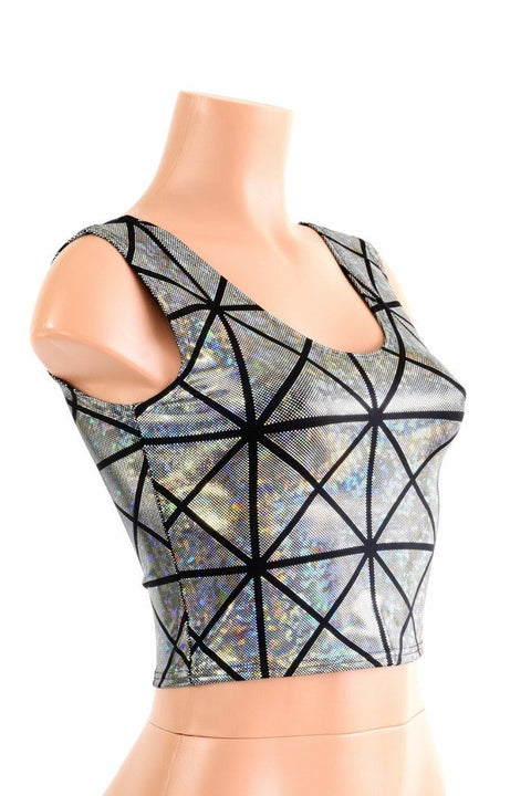Silver Holographic Crop Tank - Coquetry Clothing