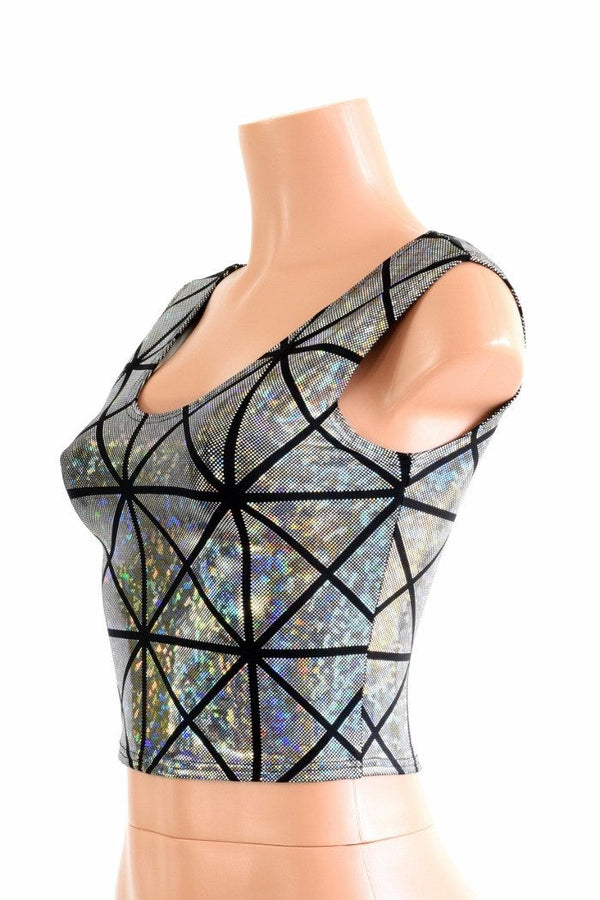 Silver Holographic Crop Tank - 4