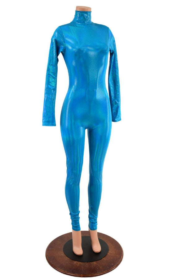 Peacock Catsuit with Back Zipper - 2