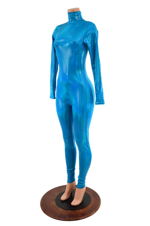 Peacock Catsuit with Back Zipper - 3