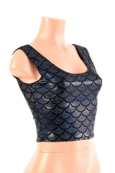 Black Dragon Scale Crop - Coquetry Clothing