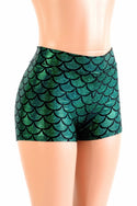 Green Midrise Mermaid Shorts - 1