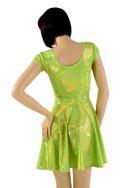 Lime Holographic Skater Dress - 4