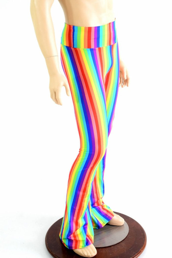 Mens Rainbow Stripe Bootcut Pants - 5