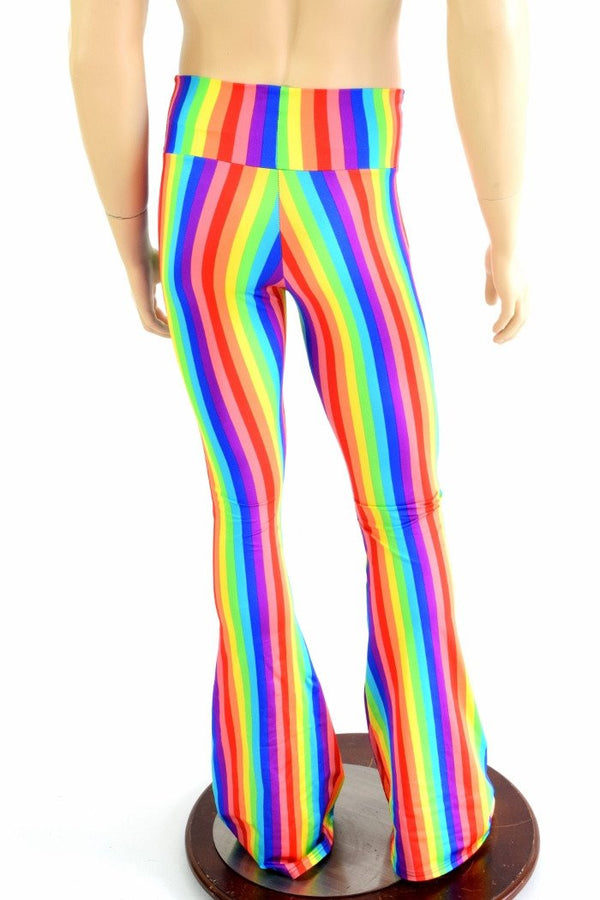 Mens Rainbow Stripe Bootcut Pants - 4