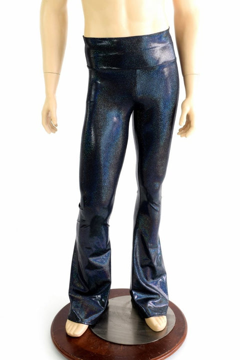 Mens Black Holographic Bootcut Pants - Coquetry Clothing