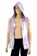 Mens Lilac Holographic Zipper Hoodie - 5