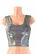 Silver Holographic Crop Tank - 2