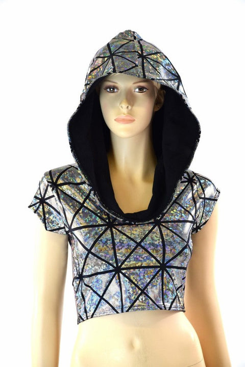Cracked Tiles Crop Hoodie - Coquetry Clothing