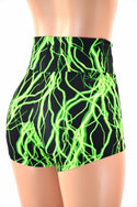 Neon UV Glow High Waist Shorts - 3