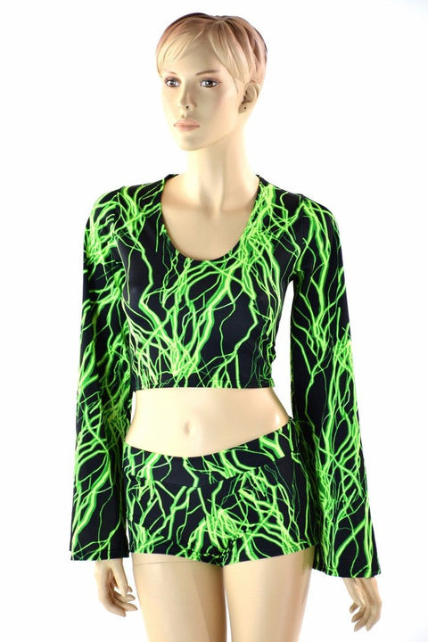 Neon Lightning Crop & Shorts Set - Coquetry Clothing