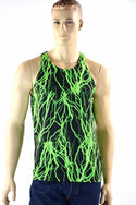 Mens Neon UV Glow Lightning Muscle Shirt - 9