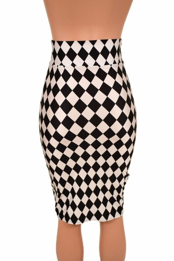 27" Diamond Print Pencil Skirt - Coquetry Clothing