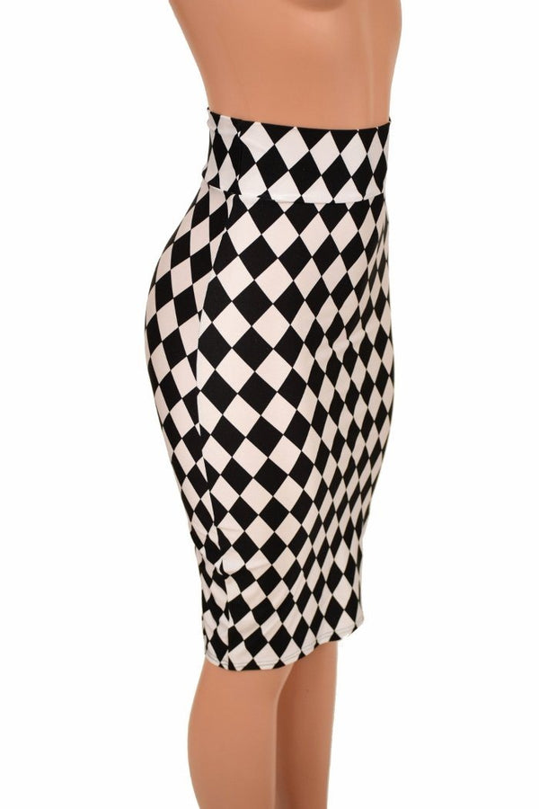 27" Diamond Print Pencil Skirt - 2