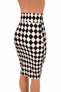 27" Diamond Print Pencil Skirt - 3