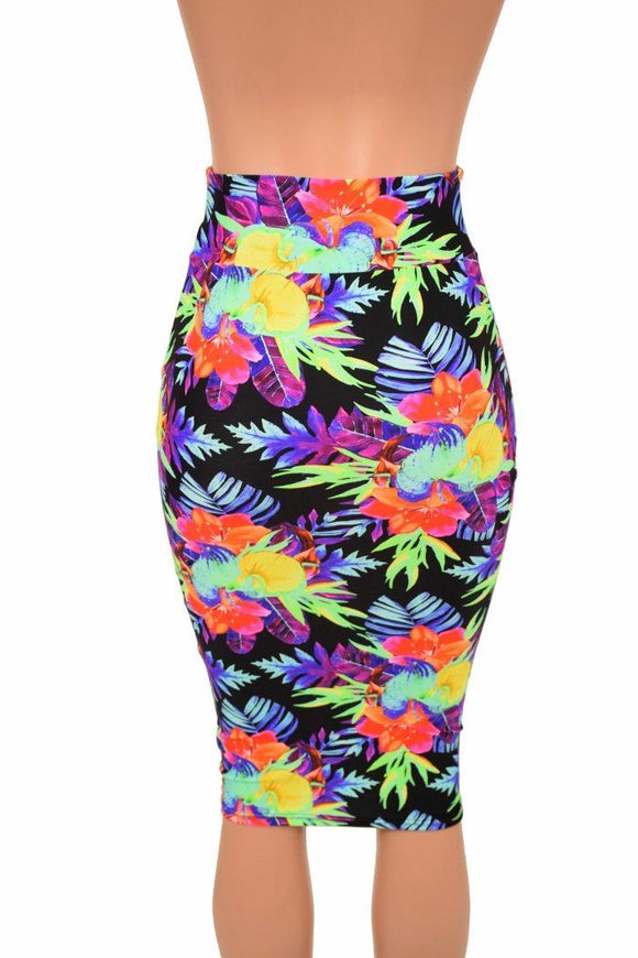 27" Sonic Bloom Pencil Skirt - Coquetry Clothing