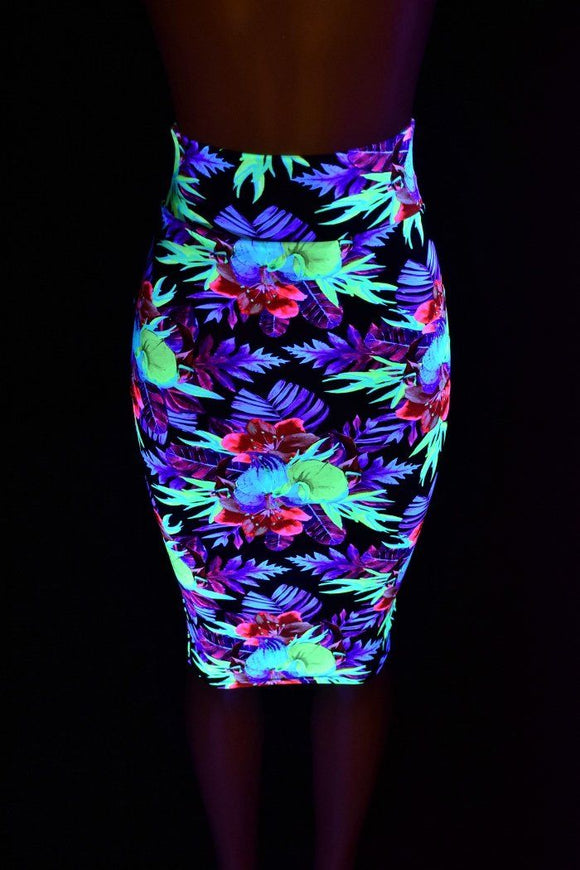 27" Sonic Bloom Pencil Skirt - Coquetry Clothing