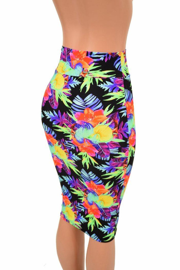 27" Sonic Bloom Pencil Skirt - Coquetry Clothing