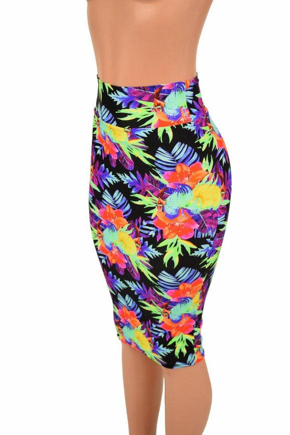 27" Sonic Bloom Pencil Skirt - Coquetry Clothing