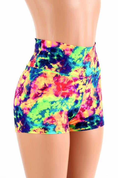 Acid Splash High Waist Shorts - Coquetry Clothing