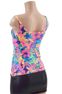 Tahitian Floral Full Length Thin Strap Tank Top - 2