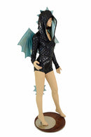 2PC Black/Seafoam Dragon Set (+Wings & Tail!) - Coquetry Clothing