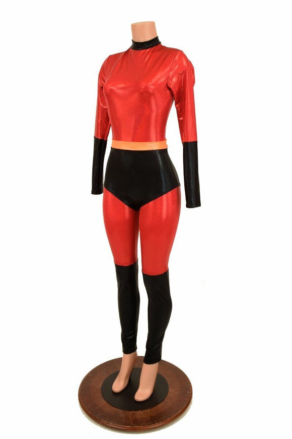 2PC Catsuit & Siren Shorts Set - Coquetry Clothing