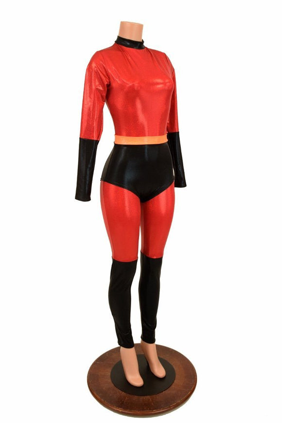 2PC Catsuit & Siren Shorts Set - Coquetry Clothing