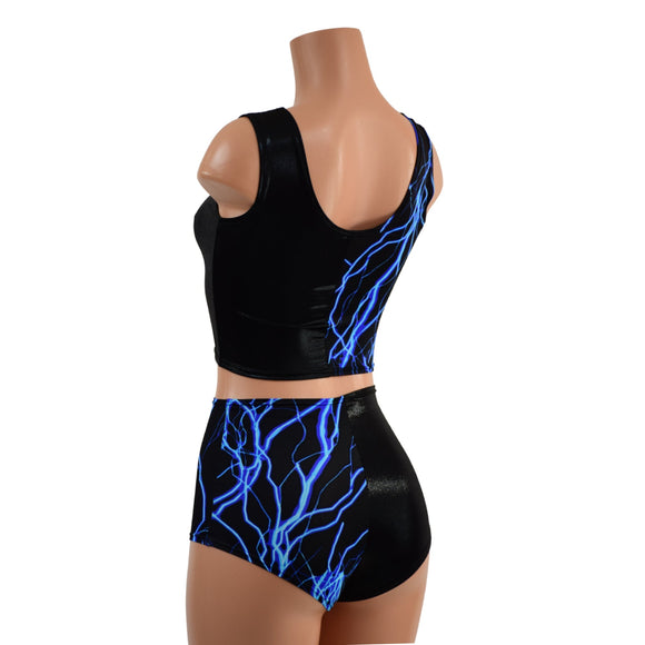 2PC Crop Top and Siren Shorts Set - Coquetry Clothing