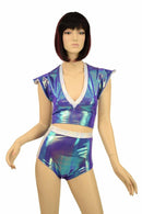 2PC Crop Top and Siren Shorts Set - Coquetry Clothing