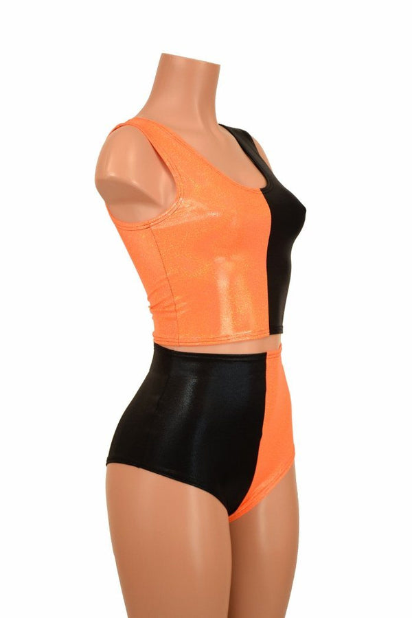 2PC Crop Top and Siren Shorts Set - 2