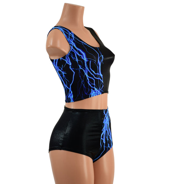 2PC Crop Top and Siren Shorts Set - 5