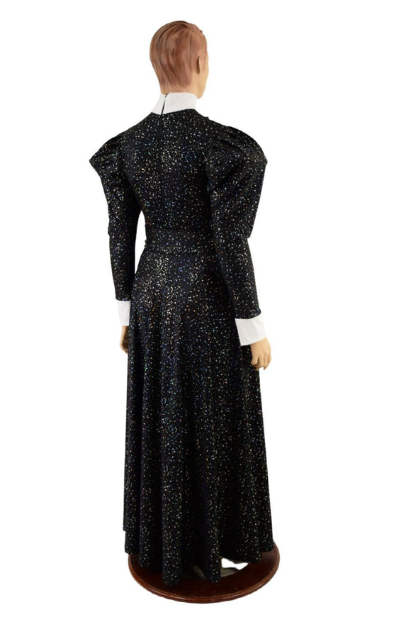 2PC Faux Tux Romper with Tails, Tie, and Turtleneck and Breakaway Skirt - Coquetry Clothing