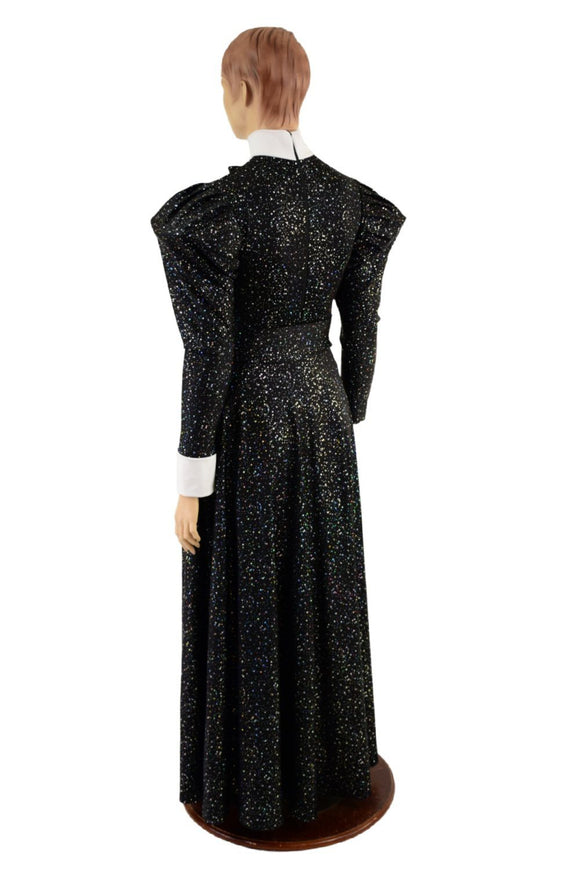 2PC Faux Tux Romper with Tails, Tie, and Turtleneck and Breakaway Skirt - Coquetry Clothing