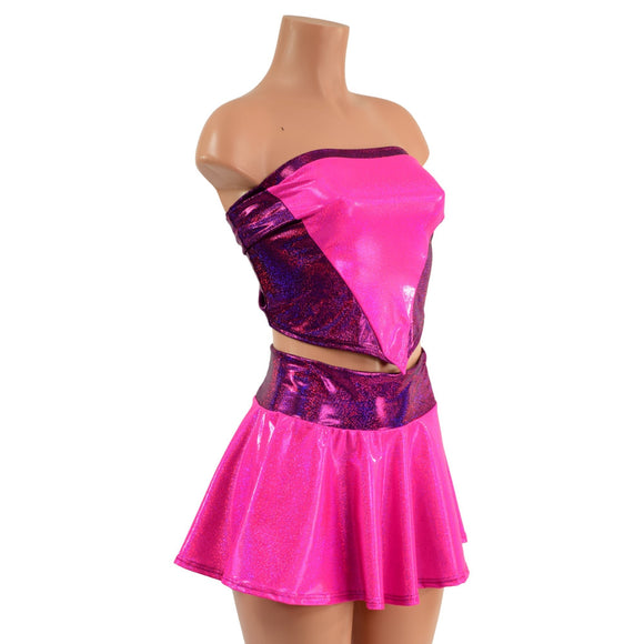 2PC Flora Set with Tube Top and Mini Skirt - Coquetry Clothing