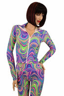 2PC Glow Worm Mock Catsuit (Leggings & Top) - Coquetry Clothing