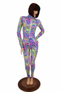 2PC Glow Worm Mock Catsuit (Leggings & Top) - 1