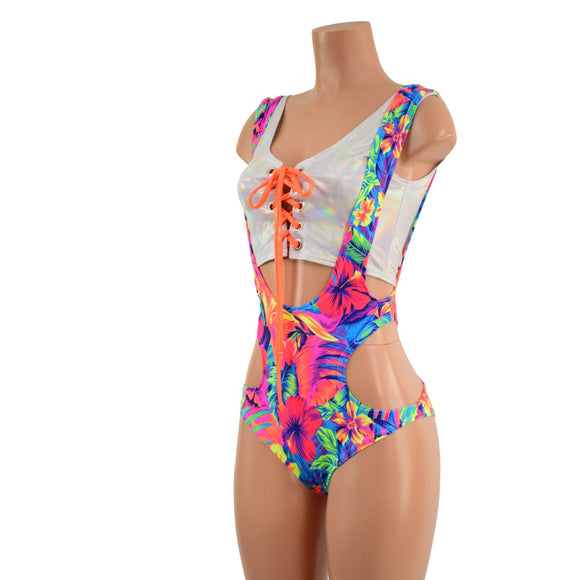2PC Hipnotic Suspender Romper Set - Coquetry Clothing