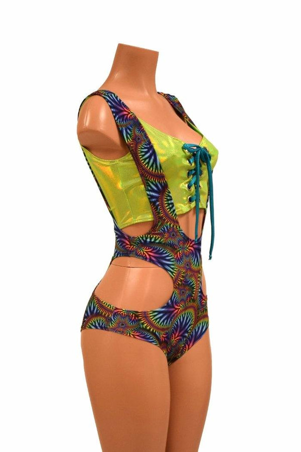 2PC Hipnotic Suspender Romper Set - 3