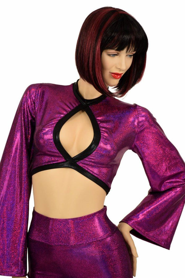 2PC Keyhole Top and Bodycon Skirt Set - 5