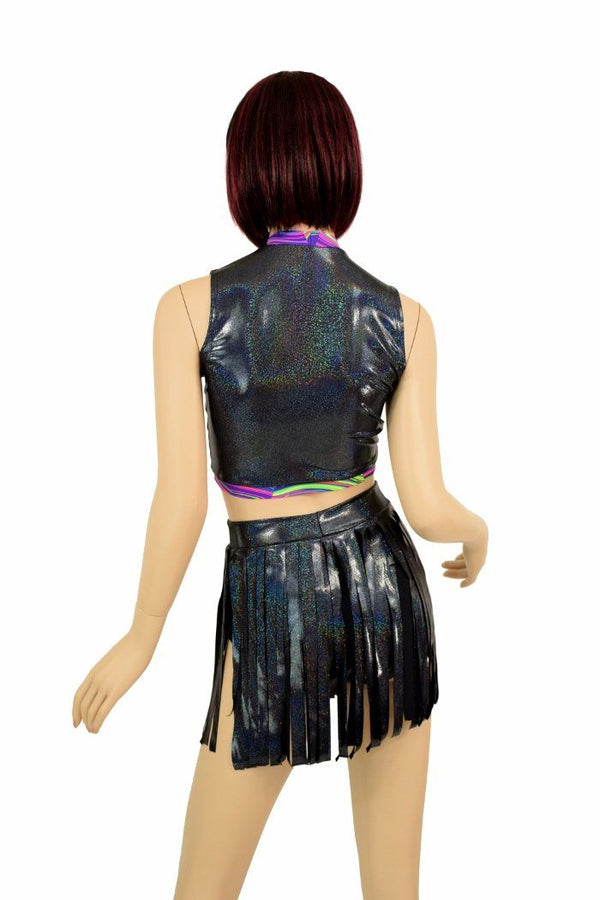 2PC Keyhole Top and Gladiator Shorts Set - 3