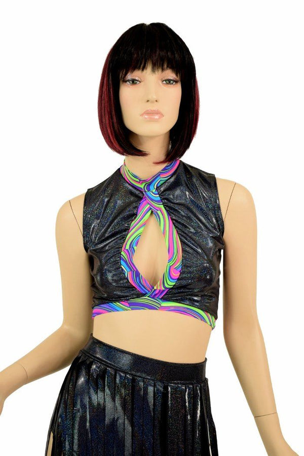 2PC Keyhole Top and Gladiator Shorts Set - 5