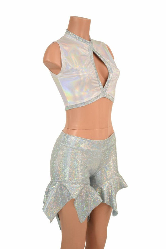 2PC Keyhole Top and Pixie Shorts Set - Coquetry Clothing